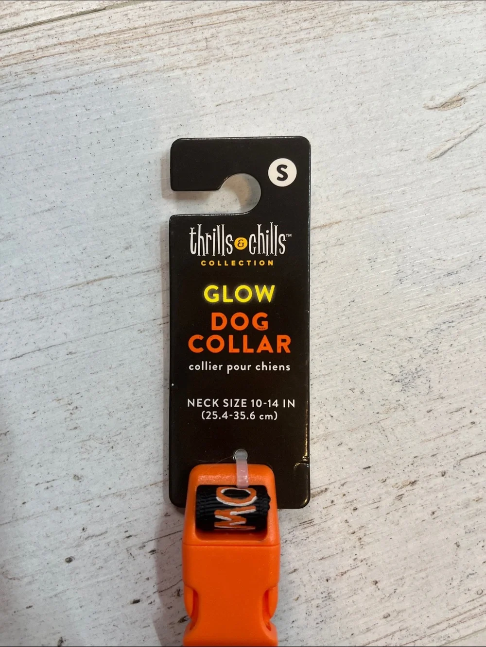 Thrills and Chills Glow in The Dark Dog Collar Happy Halloween Size Small